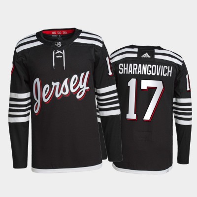 Adidas New Jersey Devils #17 Yegor Sharangovich Men's 2021-22 Alternate Authentic NHL Jersey - Black